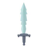 Sharp fantasy sword pointing up presenting a steel blade with jagged edges vector
