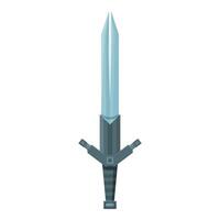 Large fantasy sword pointing up with crossguard and hilt vector