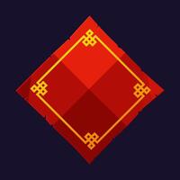 Red China frame with ornament vector