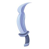 Sharp fantasy scimitar sword pointing upwards with metal hilt vector