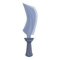 Curved knife standing upright with blade facing right vector