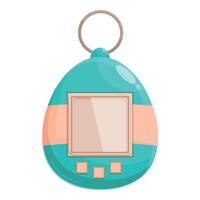 Portable virtual pet keychain toy with buttons and screen for entertainment vector