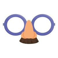 Funny round glasses with fake nose and mustache being worn for april fools day vector