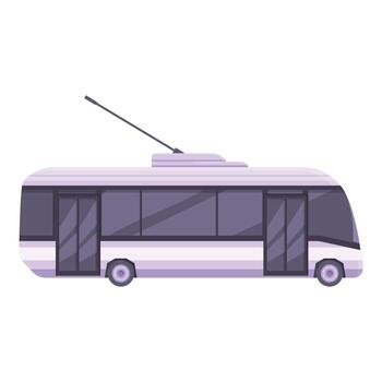 Modern trolleybus side view with open doors isolated on white background vector