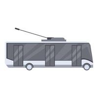 Modern trolleybus is waiting at a bus stop with its doors open vector