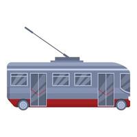 Modern trolleybus with open doors is ready to pick up passengers vector