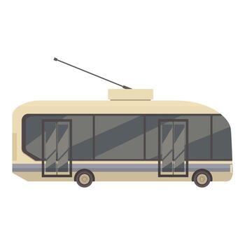 Modern trolleybus with open doors is waiting for passengers at a stop vector