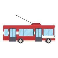 Red trolleybus is isolated on white background vector