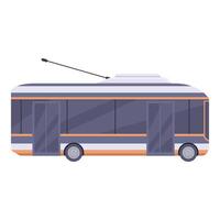 Modern trolleybus is waiting at a bus stop with its doors open vector