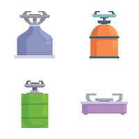 Set of gas burners icons vector