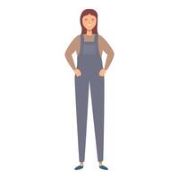 Friendly mechanic is smiling confidently with her hands on her hips vector