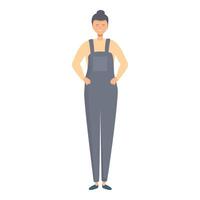 Confident female mechanic smiling and standing with hands on hips vector