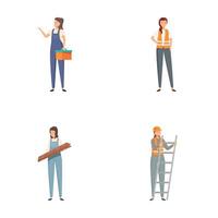 Set of professional women in various occupations vector