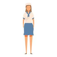 Illustration of a female sailor in uniform standing in a confident pose vector