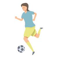 Female soccer player running with the ball vector