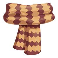 Brown and beige wool scarf with zigzag pattern for keeping warm in winter vector