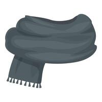 Grey winter scarf with fringe hanging on an invisible mannequin vector