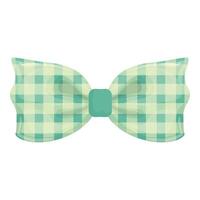 Green gingham bow tie with teal knot isolated on white background vector