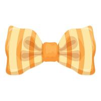 Yellow and beige striped bow tie for adding a touch of elegance to a suit vector