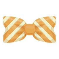 Striped yellow bow tie with white lines crossing giving a touch of elegance and style vector
