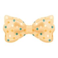 Yellow bow tie with colorful polka dots for elegant gentleman style vector