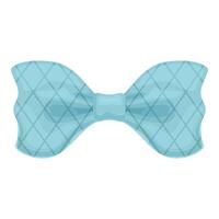Blue bow tie with a pattern of small white squares is tied around someone's neck vector