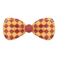 Yellow and red checkered bow tie with a red knot for a distinguished gentleman vector