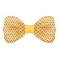 Yellow bow tie with a purple zig zag pattern for a stylish touch vector