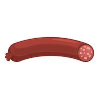 Curved sausage with ground meat filling is lying on white background vector