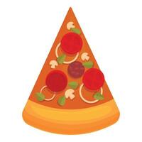 Single slice of pizza with toppings is making your mouth water vector