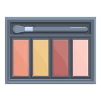 Eyeshadow palette with applicator brush showing colorful colors for makeup application vector