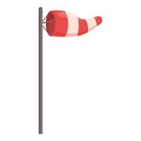 Red and white windsock showing wind direction and speed vector