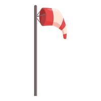 Simple illustration of a windsock showing the wind blowing vector
