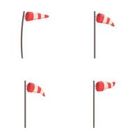 Set of windsocks showing different wind directions vector