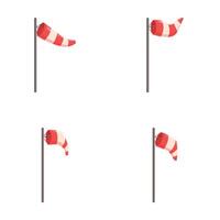 Windsocks indicating wind direction and speed vector