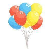 Bunch of colorful balloons floating with helium for party decoration vector