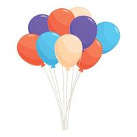 Bunch of colorful balloons is floating on a white background vector