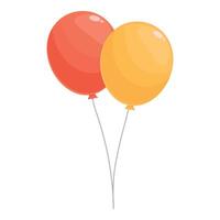 Two colorful balloons floating on a white background representing joy and celebration vector