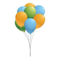 Bunch of colorful balloons is floating on white background vector