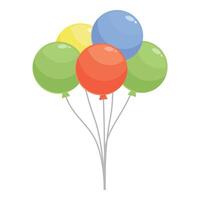 Bunch of colorful balloons floating with helium for party decoration vector