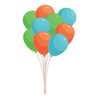 Bunch of colorful balloons floating with helium for a party decoration vector