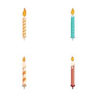 Assorted birthday candles set isolated on white vector