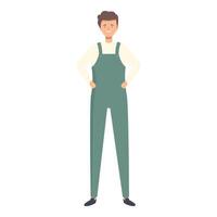 Confident young mechanic smiling and standing with hands on hips vector