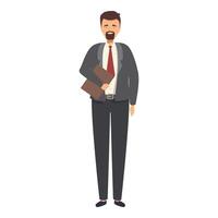 Businessman is smiling while holding a file folder vector