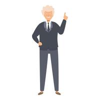 Albert einstein pointing up with index finger having an idea vector