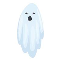 Cute cartoon ghost floating with a surprised expression vector
