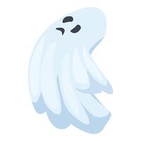 Illustration of a cartoon ghost with an angry expression on its face vector