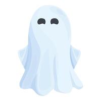 Cute cartoon ghost floating and looking around for halloween vector