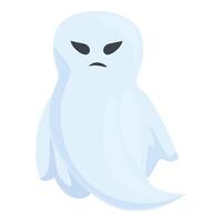 Angry blue ghost is floating in the air vector