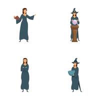 Historical profession illustrations, judge and potter set vector